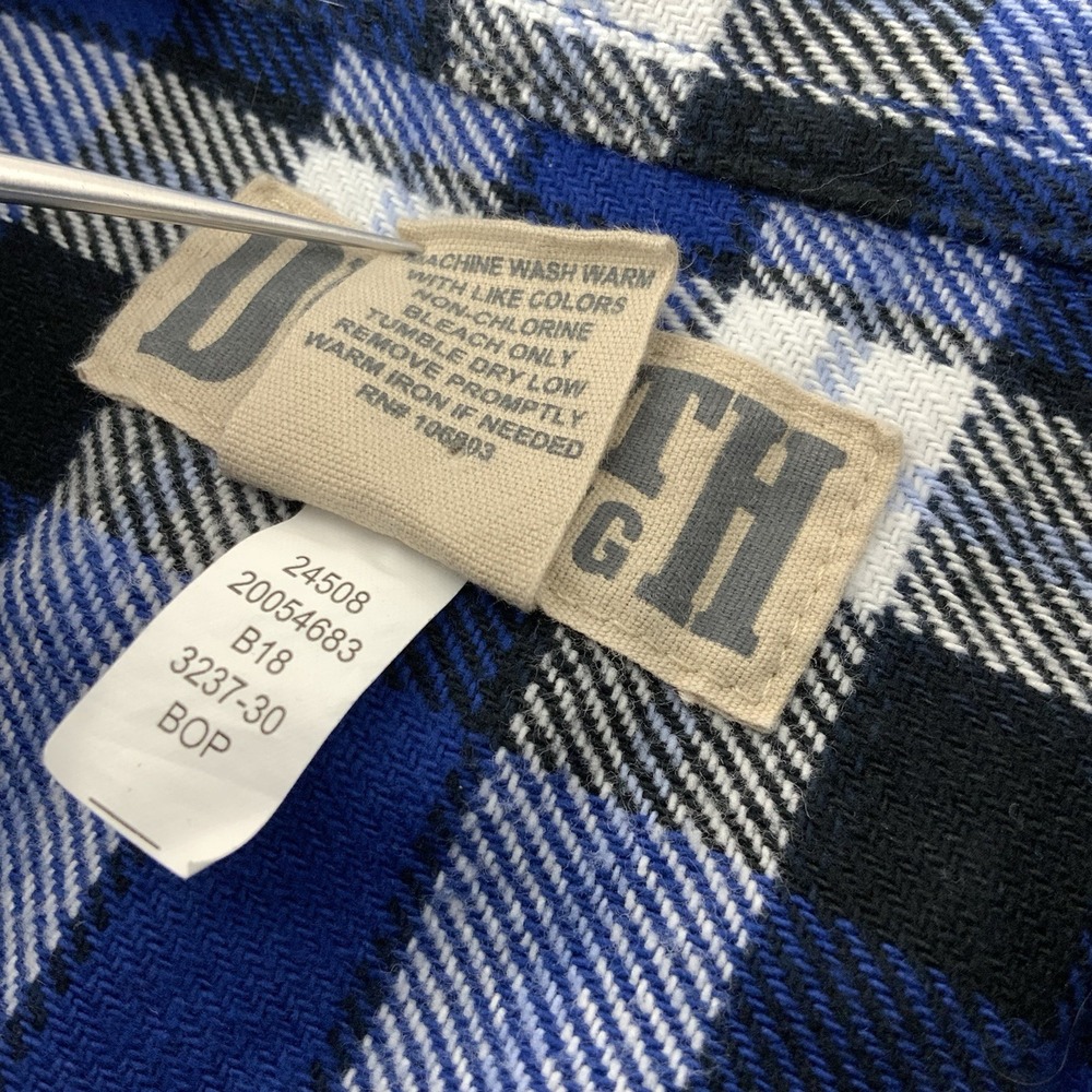 Duluth Trading Mens XL Tall Burlyweight Flannel Shirt Button Up Thick Heavy Blue - Picture 10 of 10